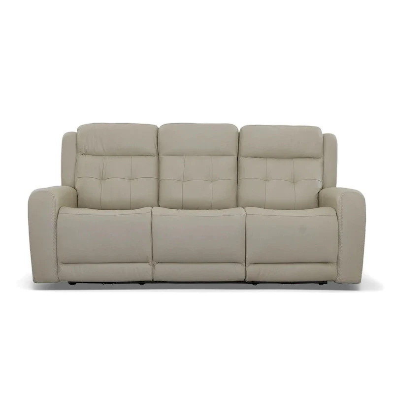 Grant 87 Leather Power Reclining Sofa with Power Headrests by Flexsteel
