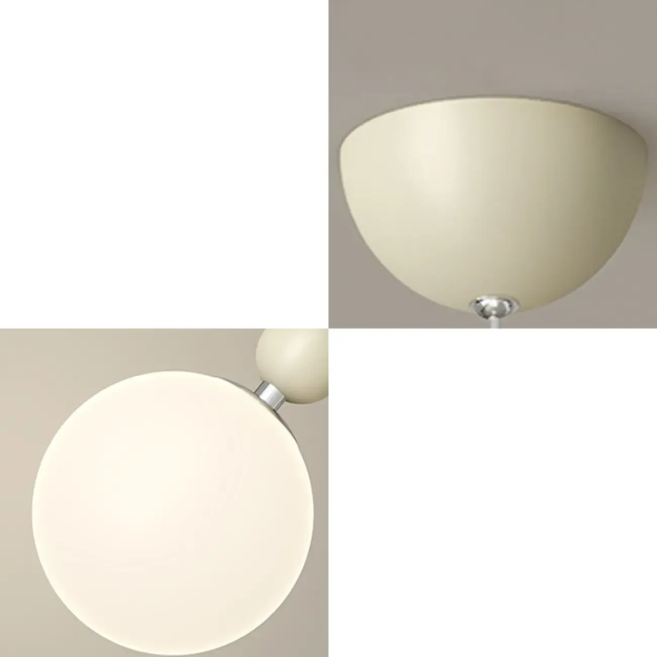 Elegant Milky Glass Globe LED Pendant Light with Bead Detail