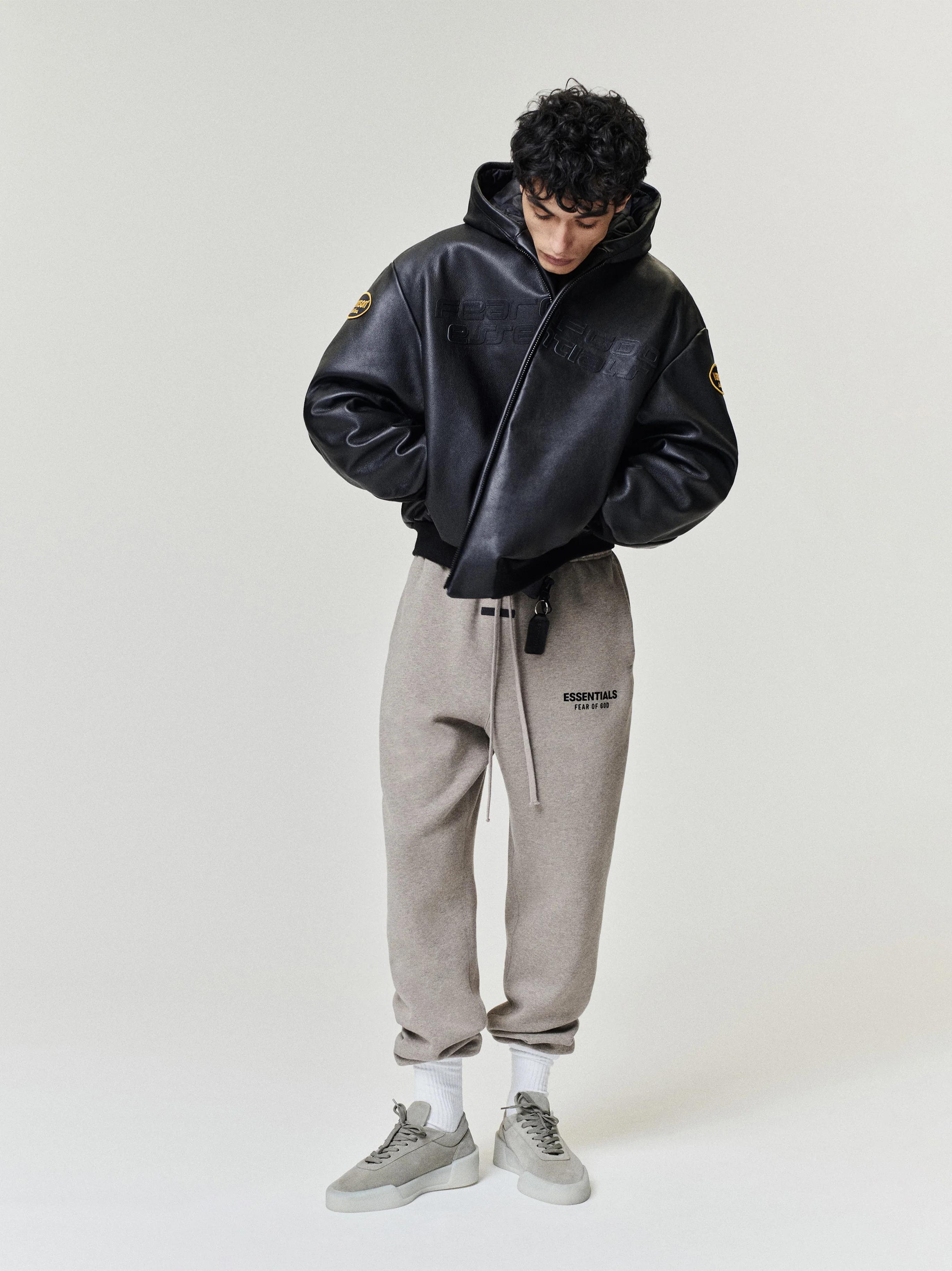 Vanson Essentials Leather Hooded Bomber