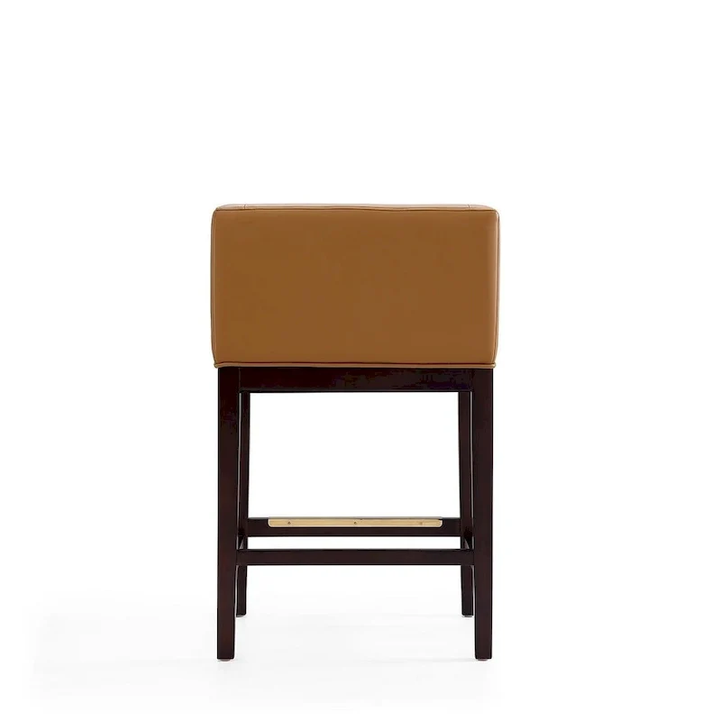 Dark Walnut Wood Counter Height Bar Stool