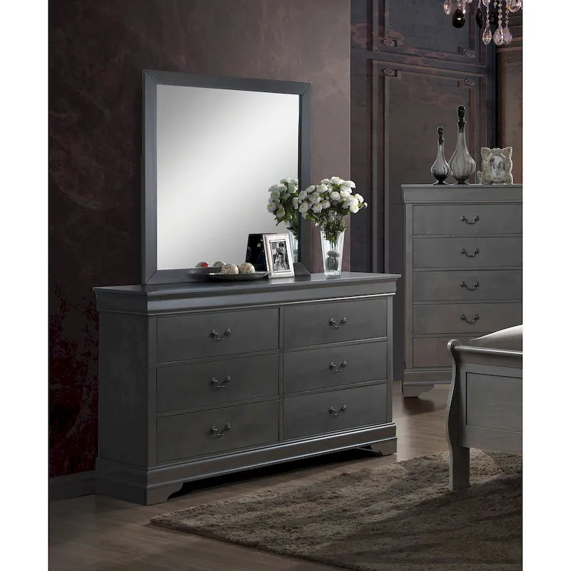 Devi Traditional Solid Wood 2-piece Dresser and Mirror Set