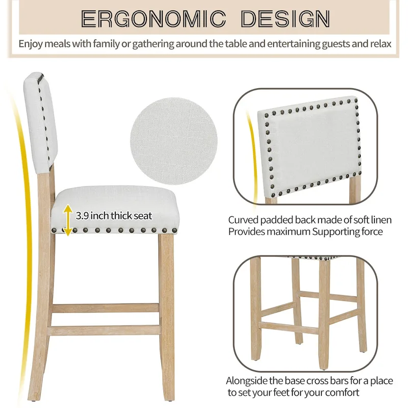 5-Piece Counter Height Dining Set with Table and 4 Chairs