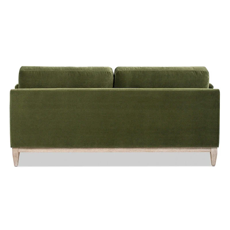Velvet Sofa with Loose Pillow-Back and Wood Base - 75.5 Inch