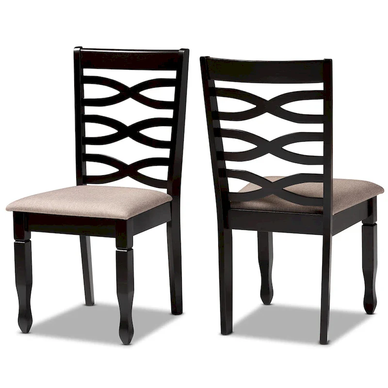 Modern and Contemporary 2-Piece Wood Dining Chair Set