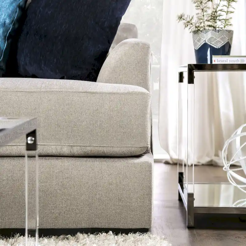 Ilka Transitional Chenille L-Shaped Flared Arms Sectional by