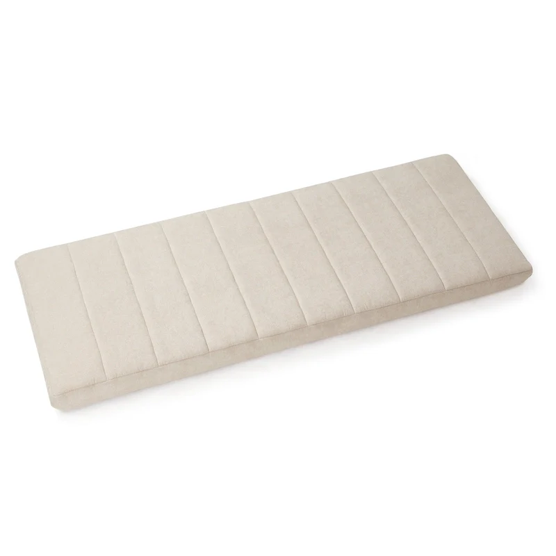 Grey/Beige Wall-Mounted Channel Stitch Upholstered Headboard, Queen/King