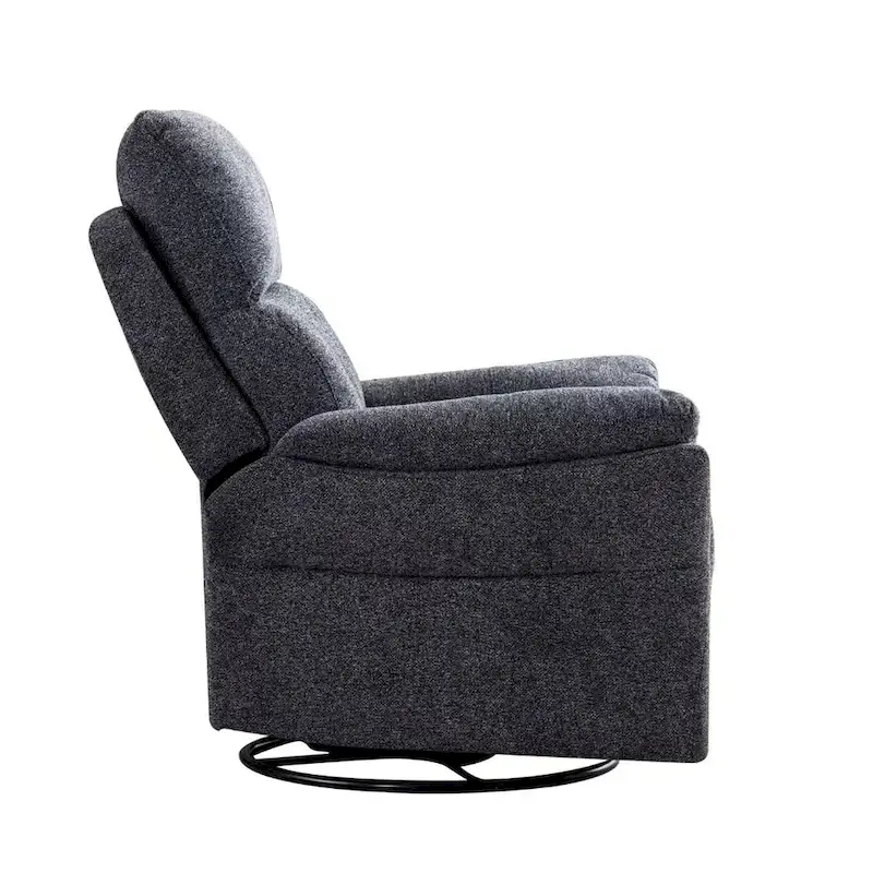 Fabric Overstuffed Swivel Rocker Manual Recliner Chair