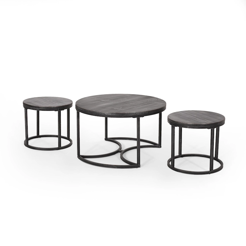 Gerrish Modern Industrial Coffee Table Set by Christopher Knight Home