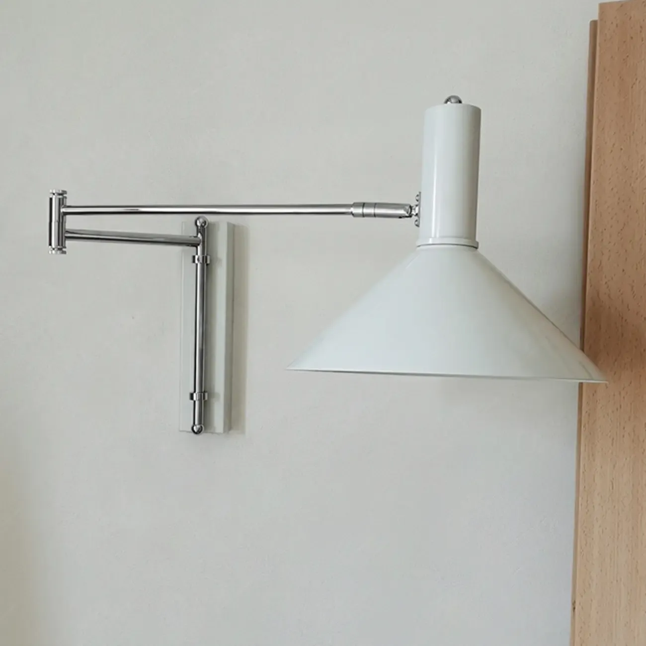 Metal Swing Arm Wall Light with Iron Shade