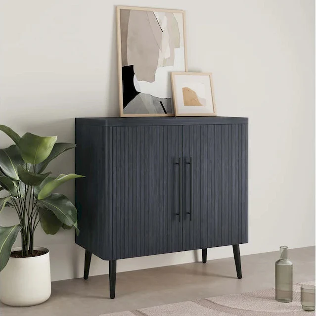 Oak / Maple / Grey Mid-Century Modern Accent Cabinet – Single Unit