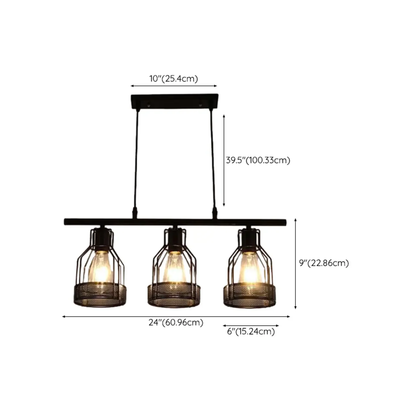 Industrial 4-Light Black Metal Bottle Pendant Light