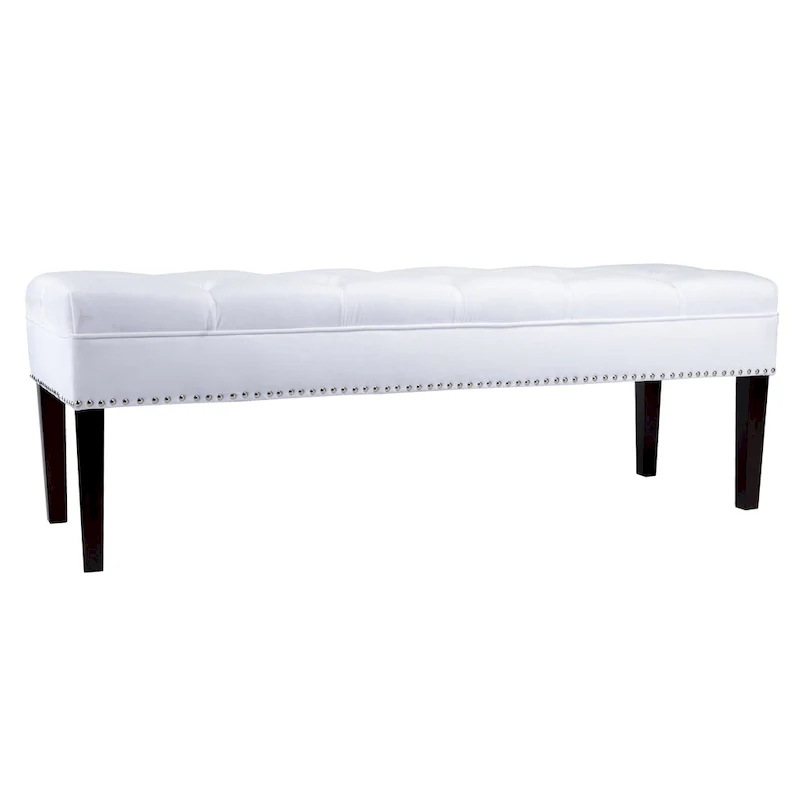 Mid Century Modern Tufted Upholstered Living Room Bench