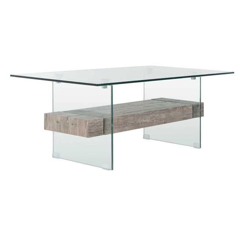 SAFAVIEH Gennie Modern Glass Coffee Table - 43.3  x 23.6  x 16.5  - 43Wx24Dx17H