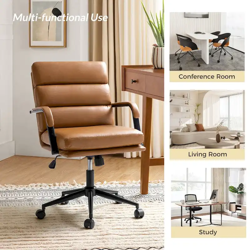 Modern Task Faux Leather Chair with Tilt Lock and Center Tilt by