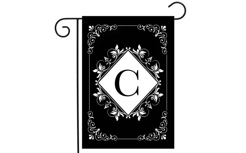 Briarwood Lane Everyday Double Sided Garden Flag 12x18 For Outdoor Black and White Monogram C Garden Flag Flags For Outside
