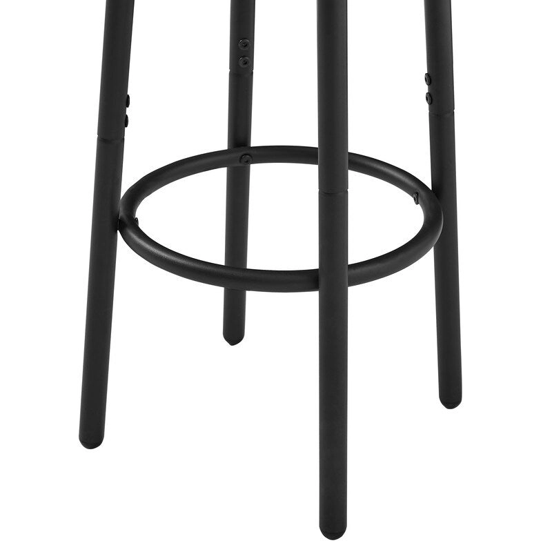 Eureka Industrial Bar Table Set, 3-Piece Dining Table and PU Upholstered Stools Set, Small Counter Height Pub Bistro Table Set