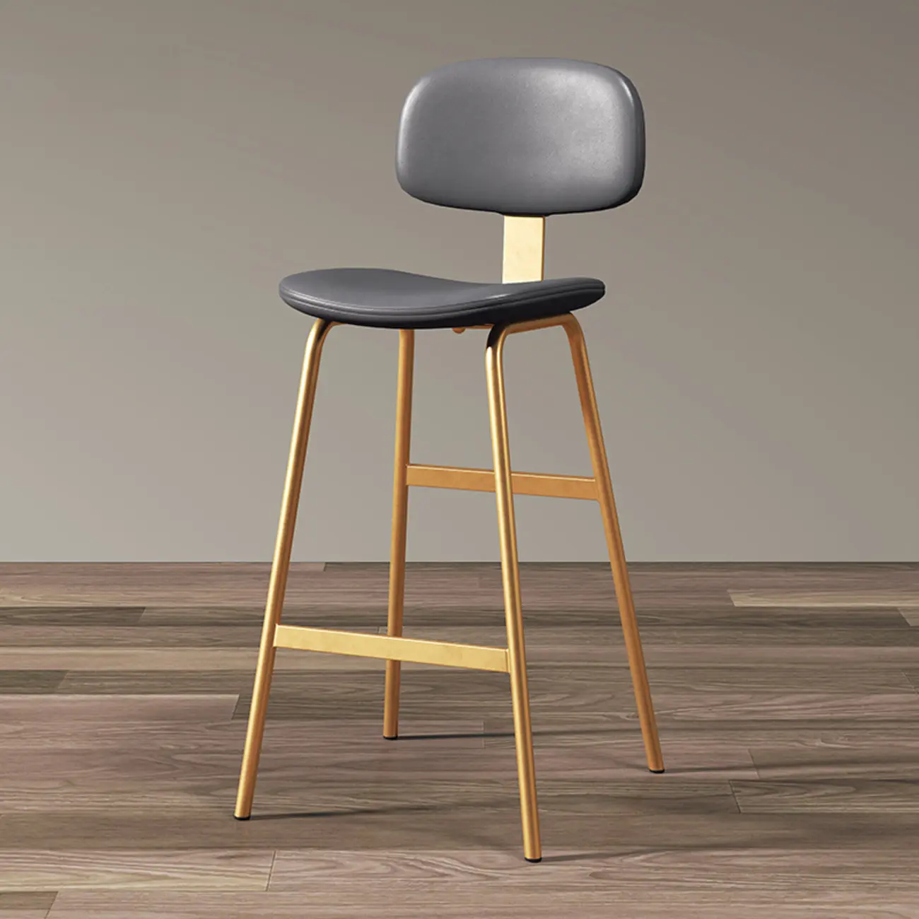 Saddle Faux Leather Counter Stools with Backs