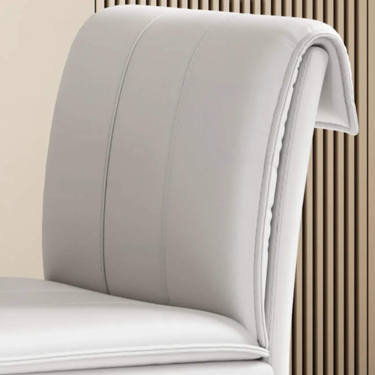 Modern Faux Leather Dining Chair with Alloy Legs