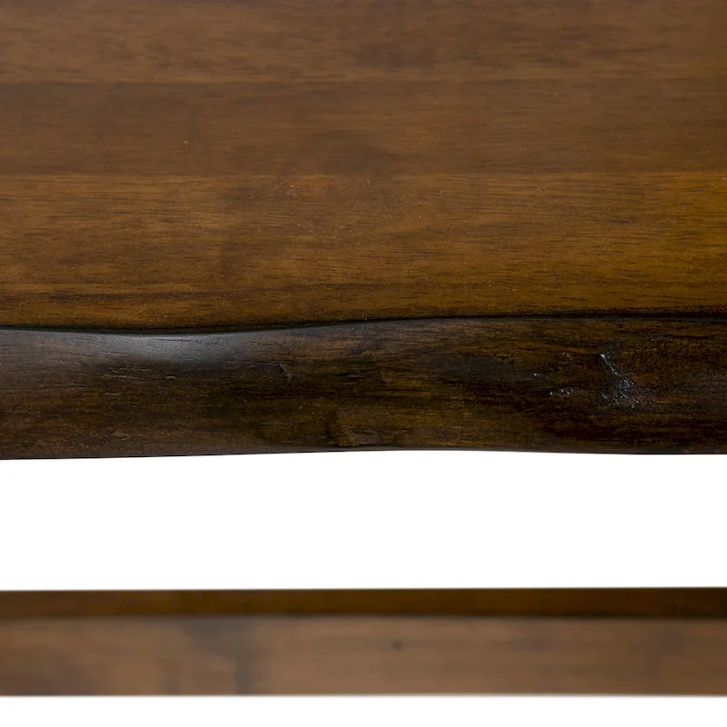 Walnut Solid Wood Coffee Table with Live Edge and X-Shaped Legs