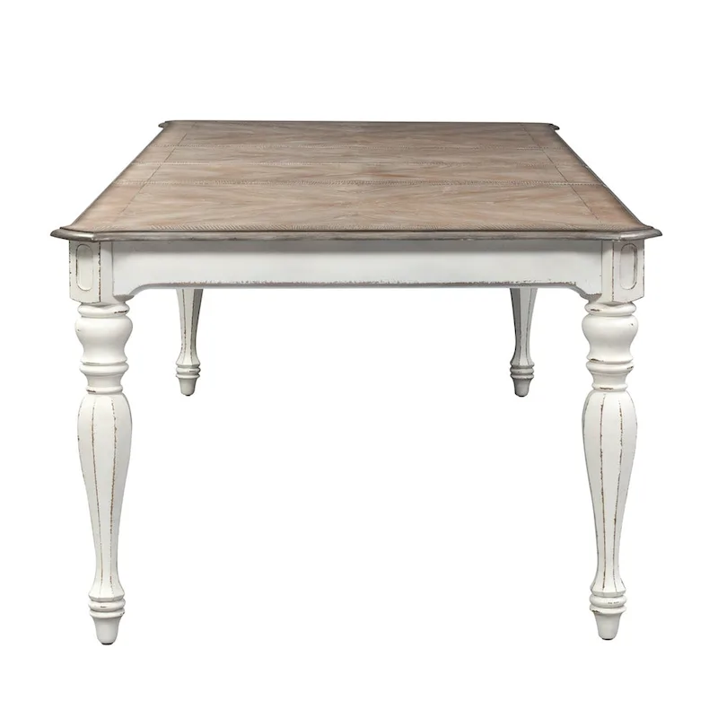 Antique White Weathered Bark Leg Dining Table