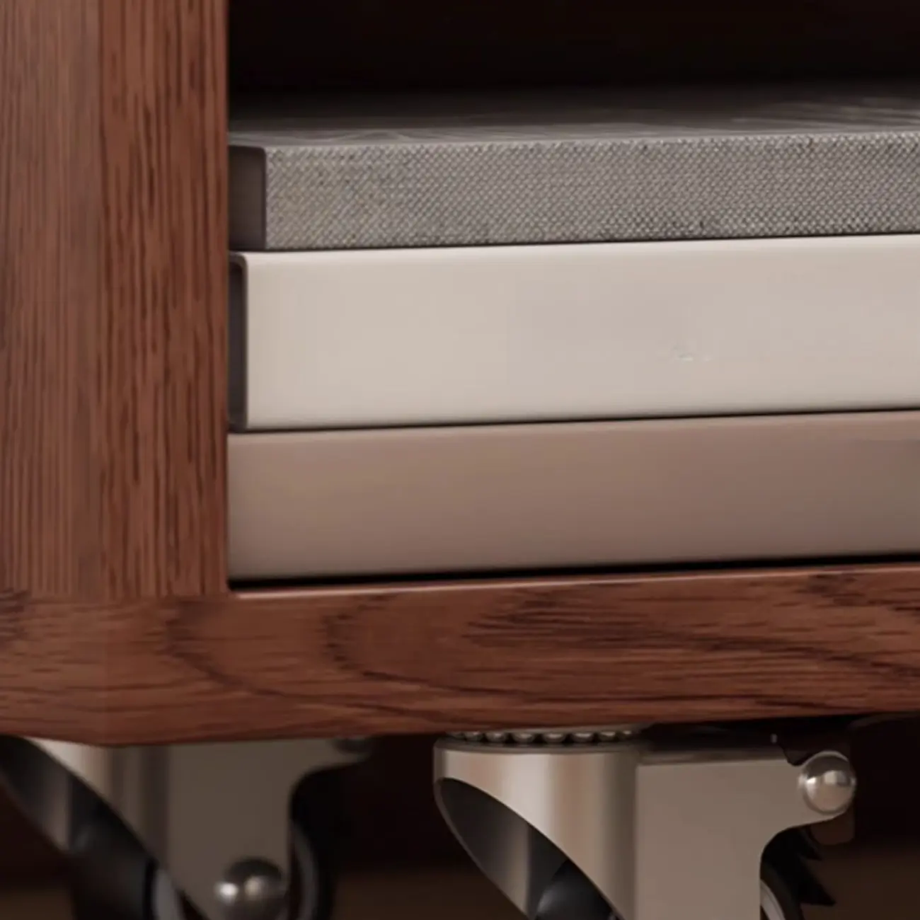 Mobile 5-Shelf Nut-Brown Wood Vertical Bookcase