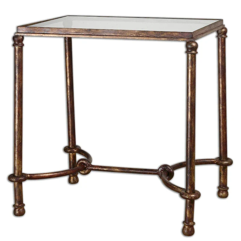 Rustic Bronze Patina End Table