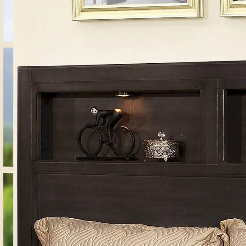 Transitional Solid Wood Storage Bed