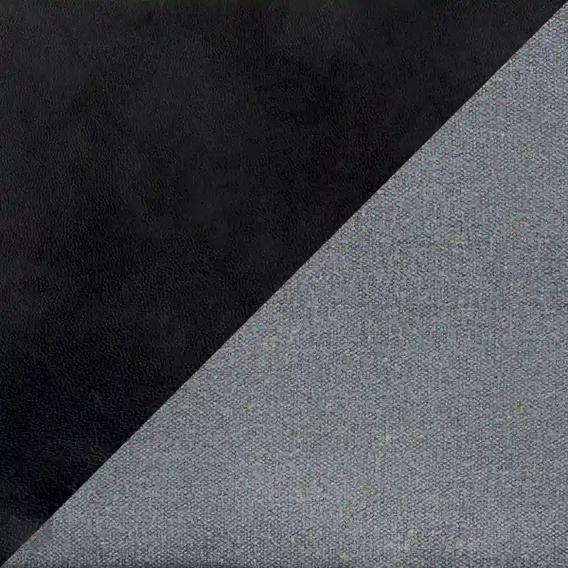 Industrial Pouf Ottoman in Leather and Canvas