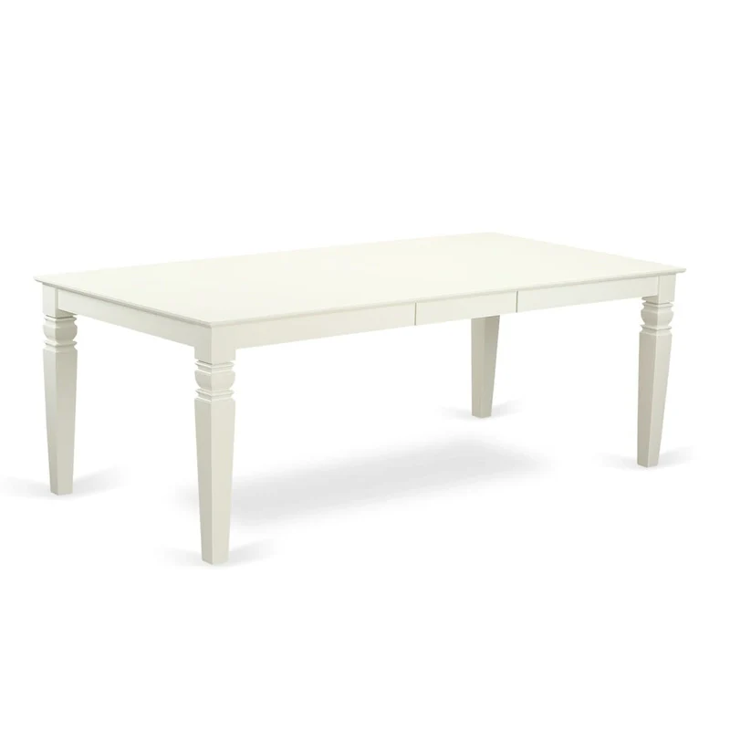 East West Furniture Dining Table Se- A Rectangle Dining Room Table and Wood Seat Chairs, Linen White (Pieces Options)