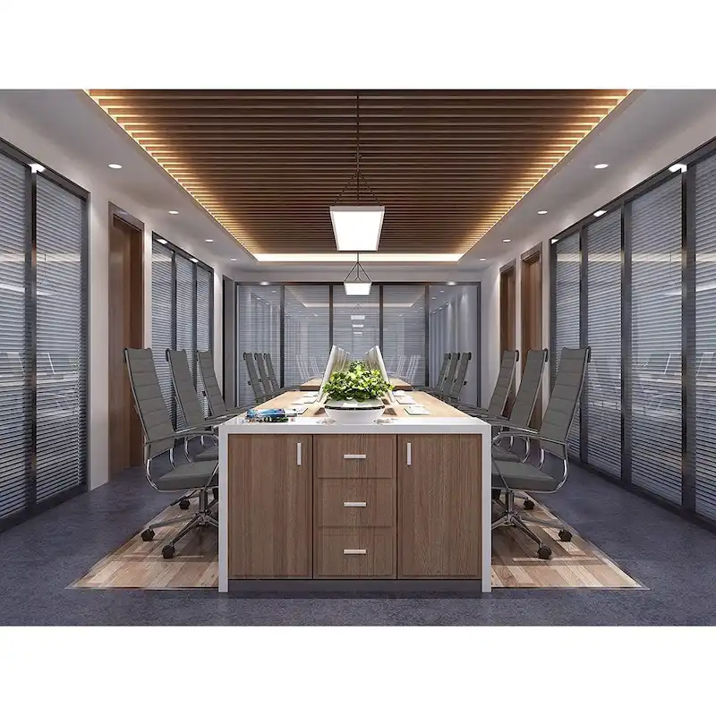 Modern High Back Office Chair Ribbed PU Leather Swivel Tilt Conference Room Computer Desk Cushion Seat Boss