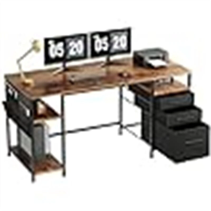 Desks with Drawers and Shelves - 21.65 D x 59.06 W x 29.13 H