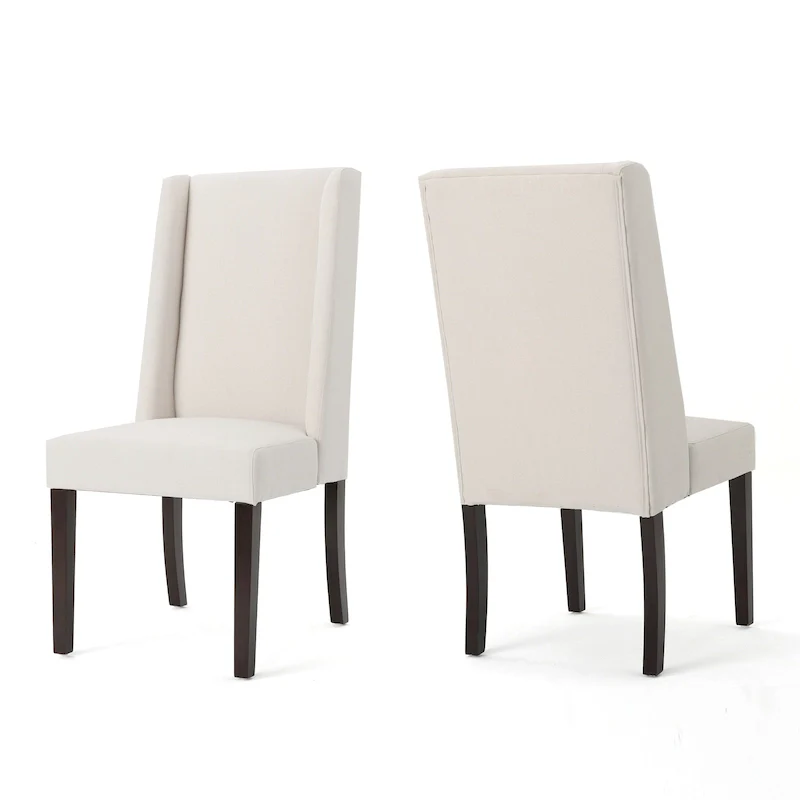 Fabric Wingback Dining Chairs Set of 2