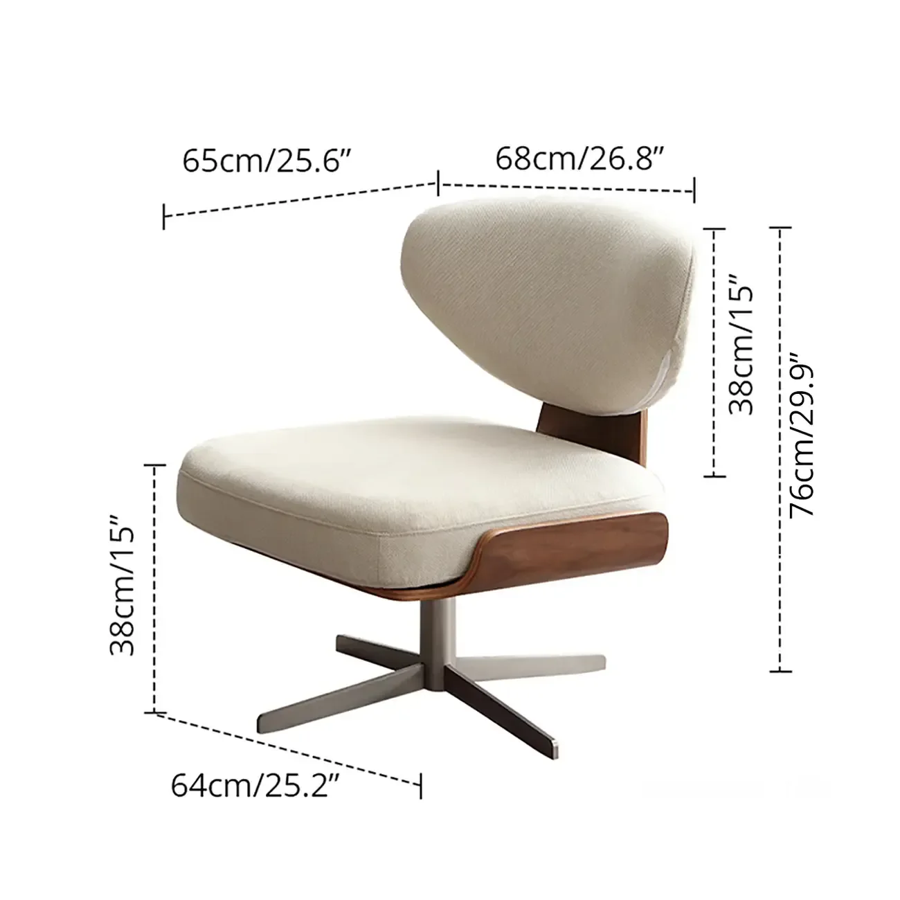 Modern Linen Swivel Accent Chair with Metal Base