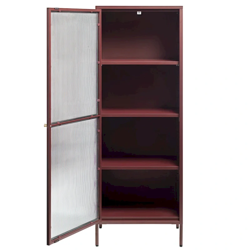Studio Brianne Modern Metal & Glass 63 Display Cabinet