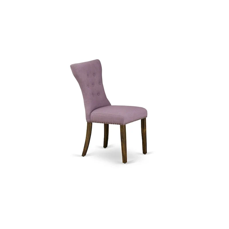 East West Furniture Dining Table Set- a Kitchen Table and Dahlia Linen Fabric Dining Chairs, Distressed Jacobean(Pieces Options)