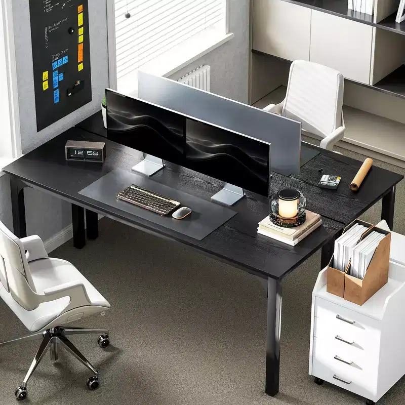 71 Inch Large Industrial Computer Desk Home Office Table with Wide Desktop and Metal Frame
