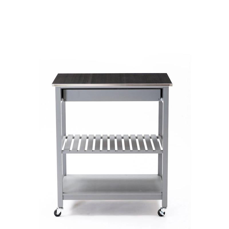 Holland Kitchen Cart With Stainless Steel Top
