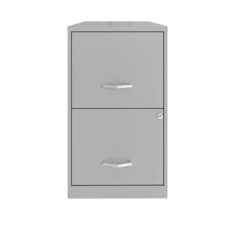 Space Solutions 18in. 2 Drawer Metal File Cabinet, Arctic Silver