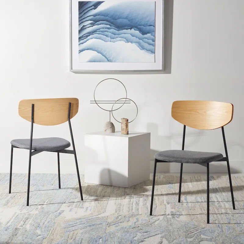 SAFAVIEH Noemie Mid-Century Dining Chair (Set of 2) - 20 W x 18.8 L x 32.5 H - 20Wx19Dx33H