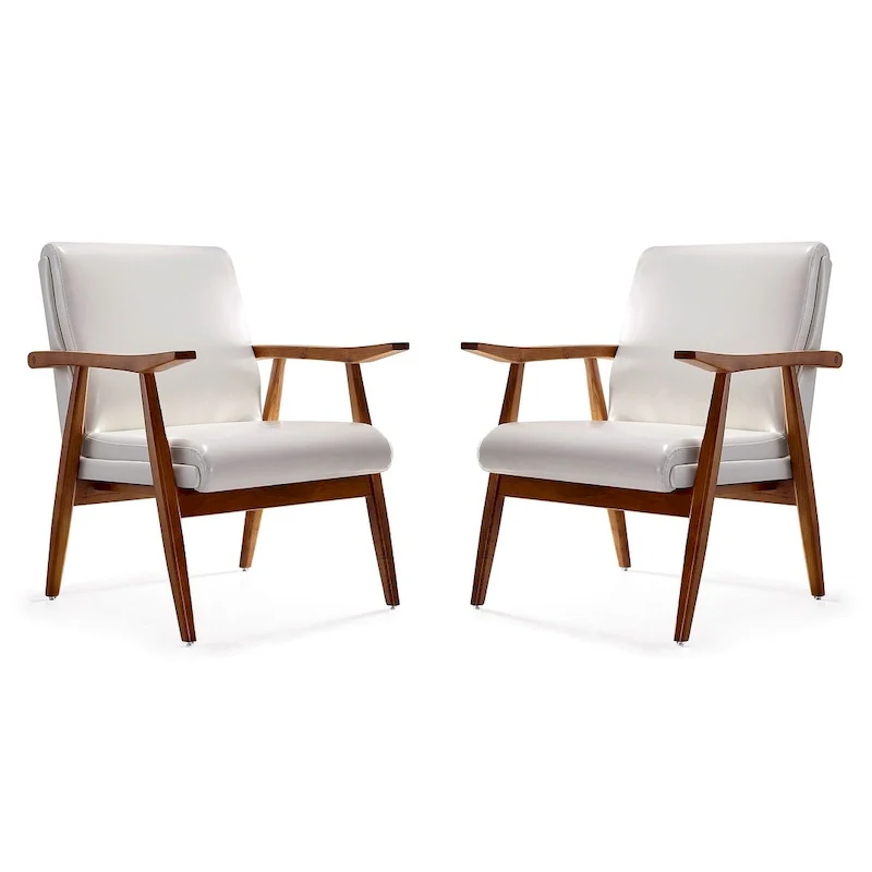 Amber Faux Leather Accent Chair (Set of 2)