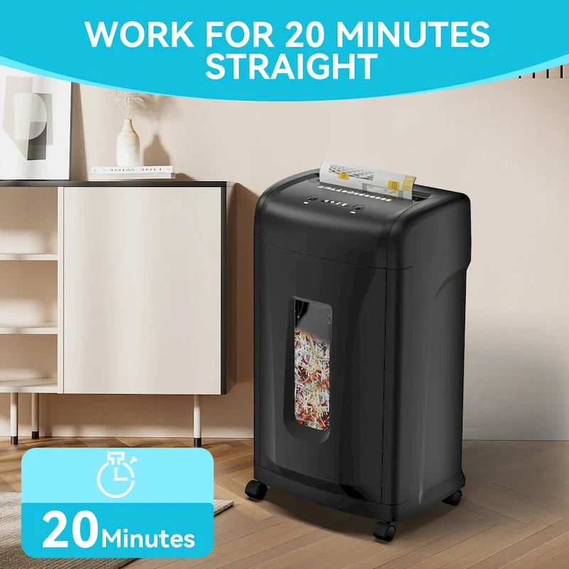 Black Cross-Cut Paper Shredder, 22-Sheet, 35L Bin