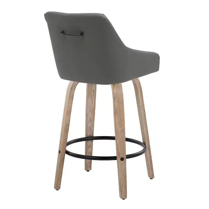 LumiSource Set of 2 Hannah Counter Height Barstools Dark Gray