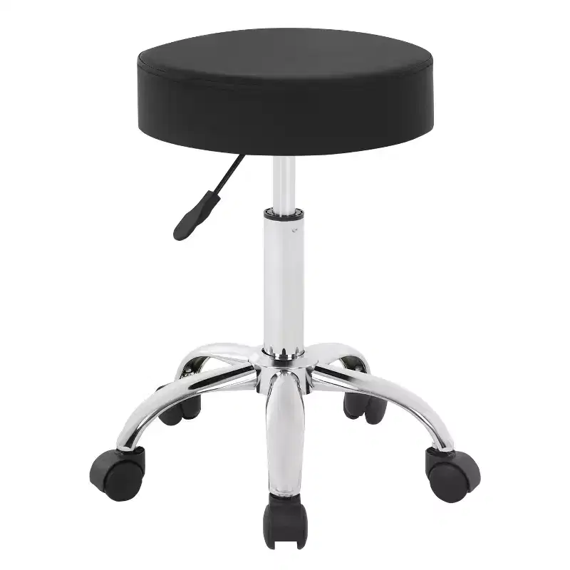 BestMassage Round Rolling Stool Swivel Salon Stool Adjustable Spa Stool with 5 Wheels