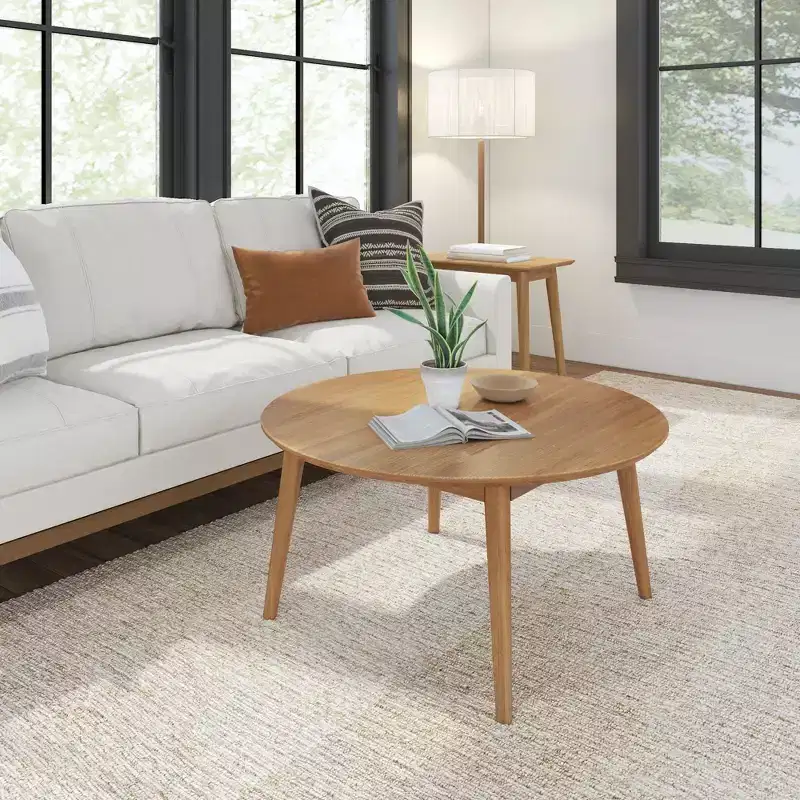 Plank+Beam Solid Wood Mid Century Modern Coffee Table, 36 Coffee Tables for Living Room