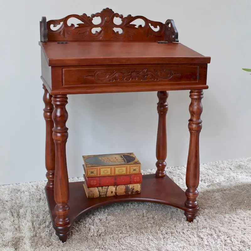 Windsor Carved Wood Writing Desk