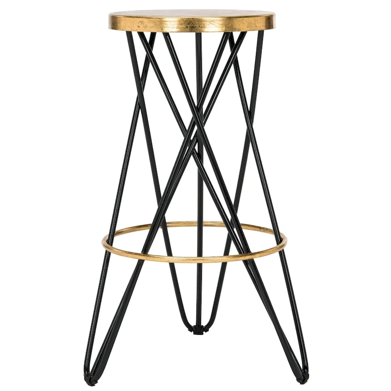 SAFAVIEH Elissa 30 Inch Gold Leaf Bar Stool - 18 x 18 x 30 - 18Wx18Dx30H