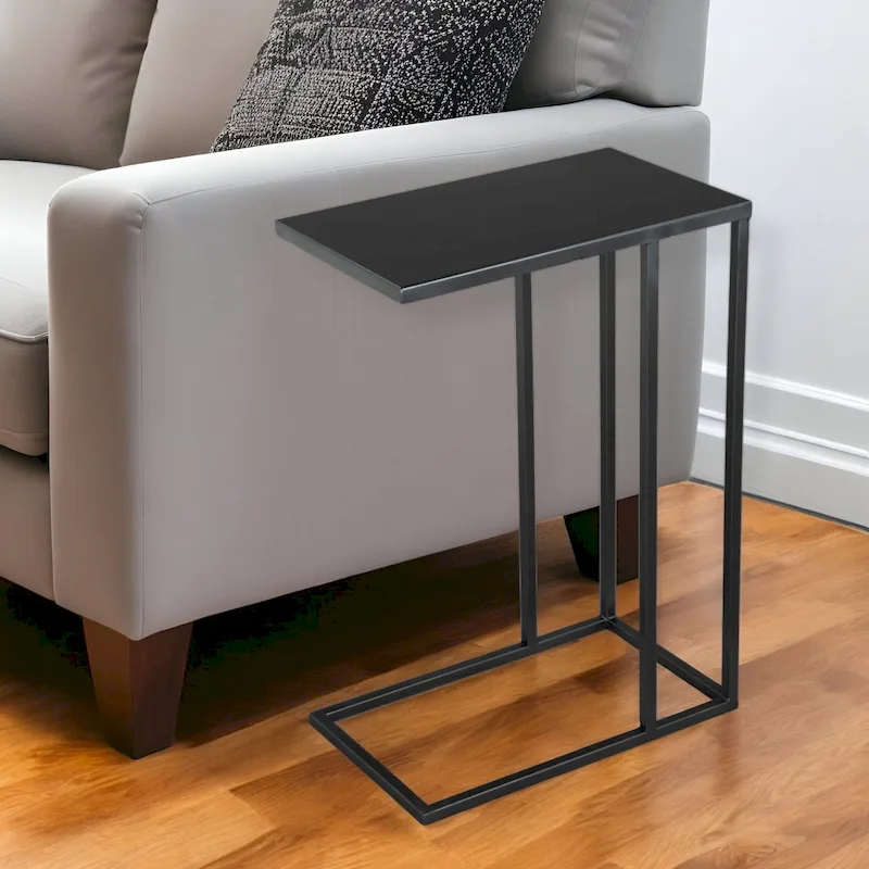 24 Black Iron Abstract End Table - 17' X '23.6' X '11
