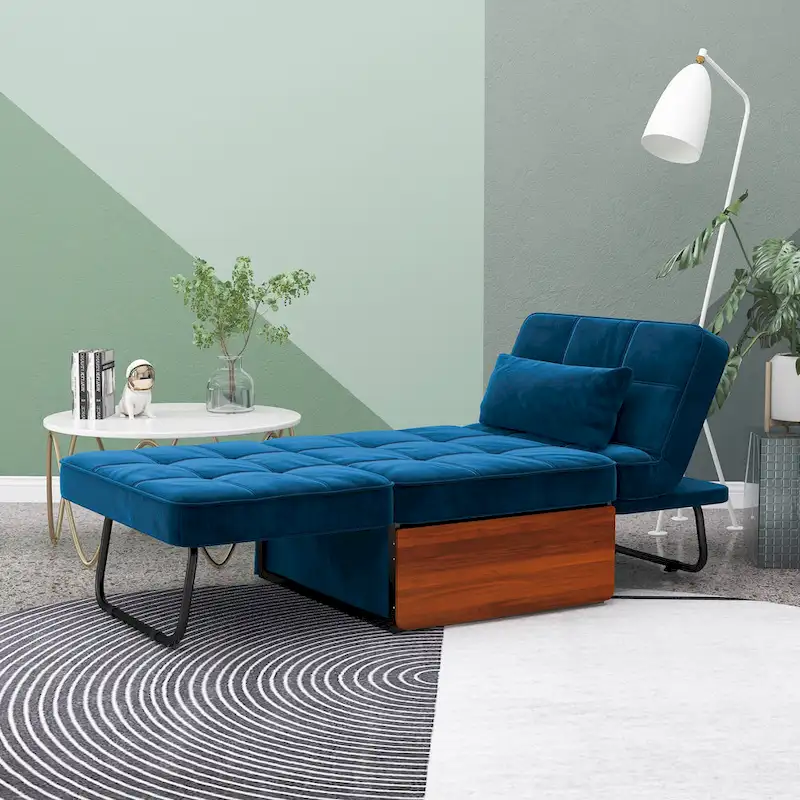 Furniture of America Hattie Assembled Convertible Cocktail Ottoman-Futon