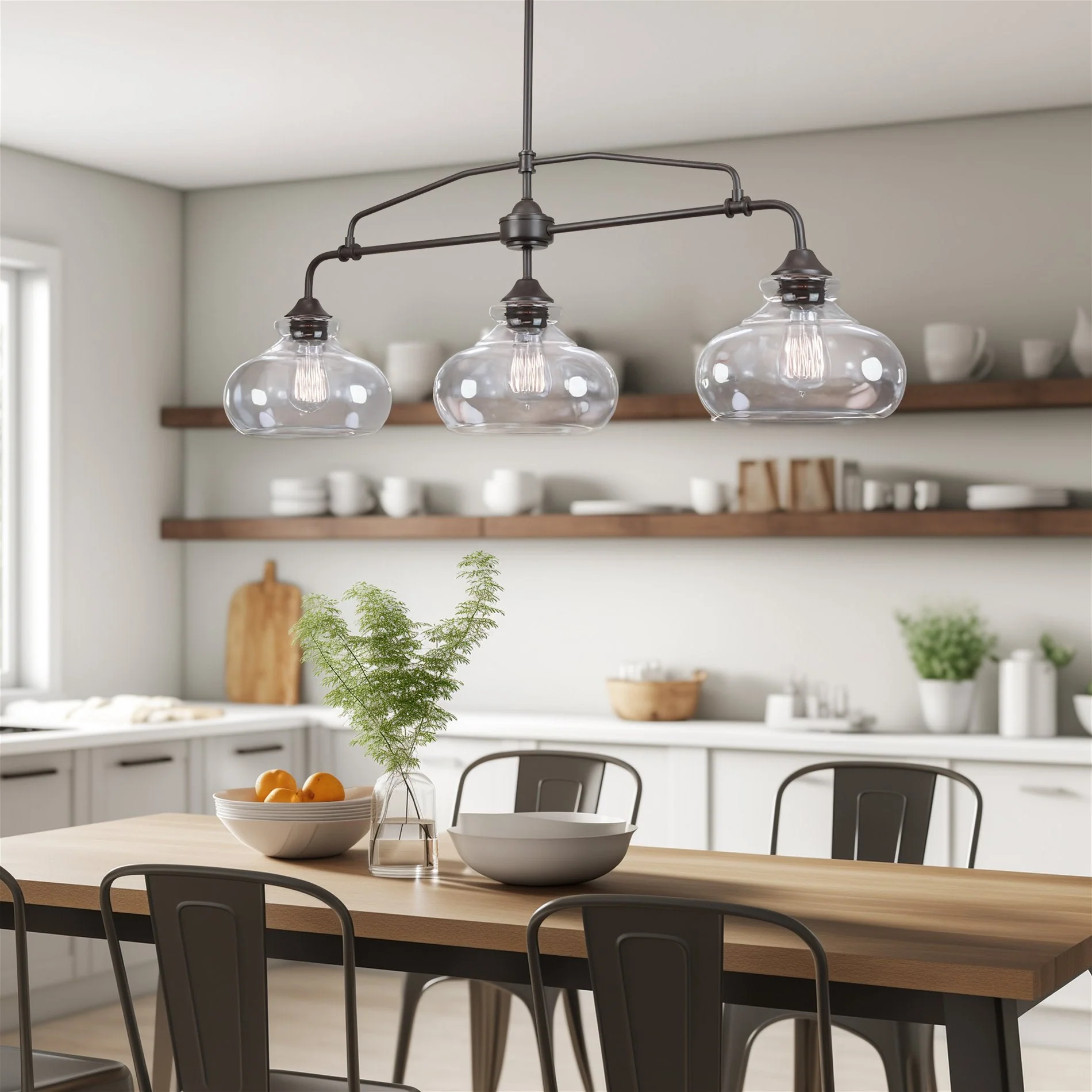 Harlow 38 Modern Industrial Farmhouse 3-Light Kitchen Island Light