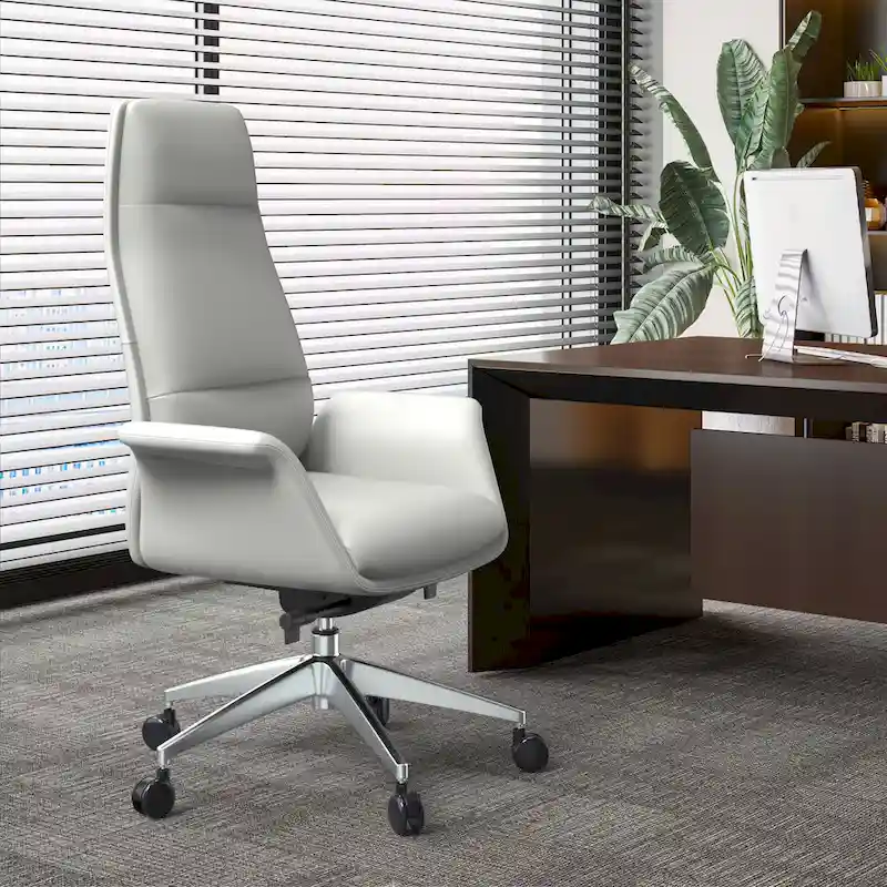 Summit High-Back Leather Office Chair with Swivel and Tilt